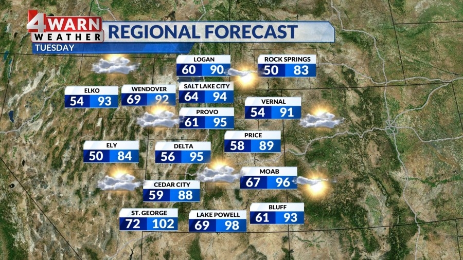 Warming up this week with isolated storm chances