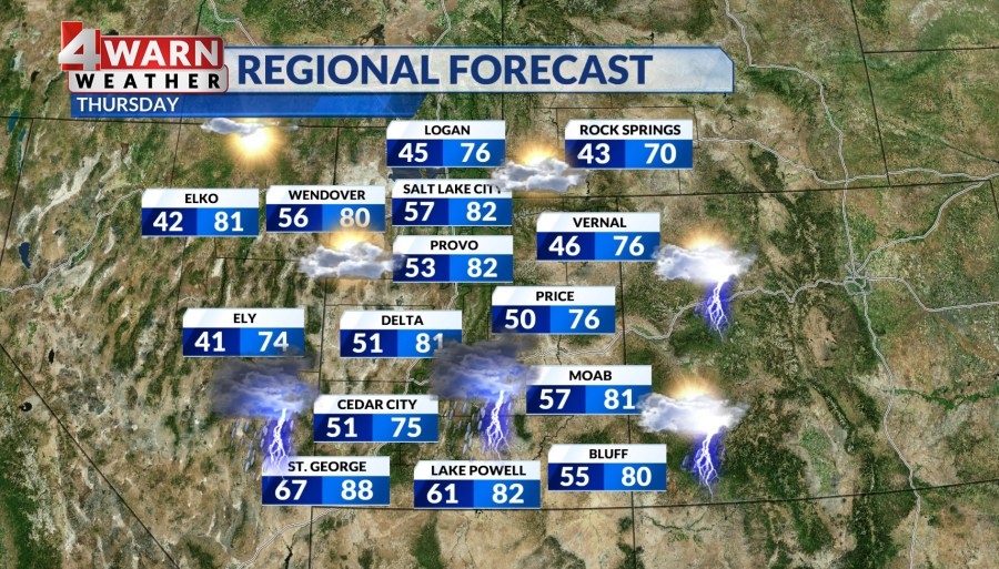 Flash flood warnings remain for southern Utah as storms push into central Utah