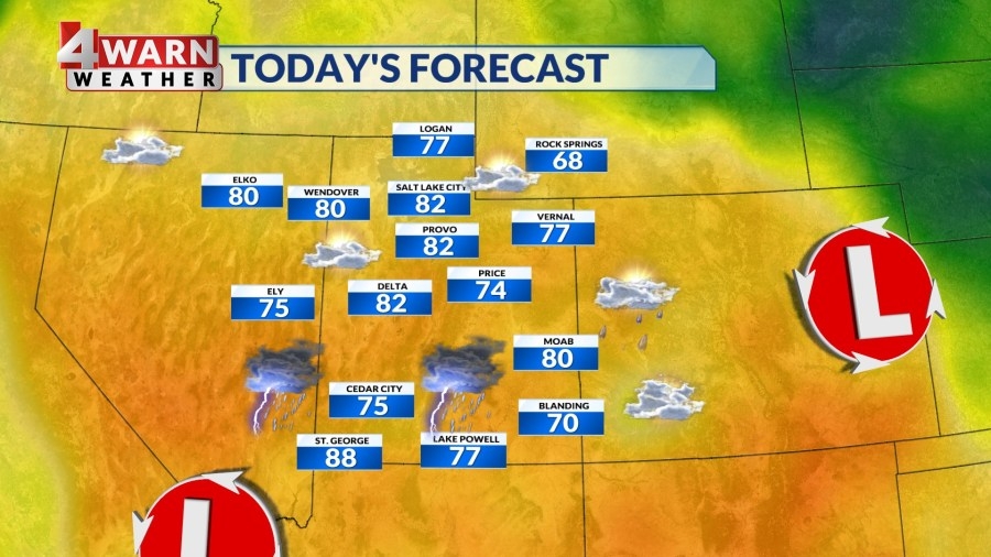 More heavy rain, rumbles for southern & central Utah Thursday evening