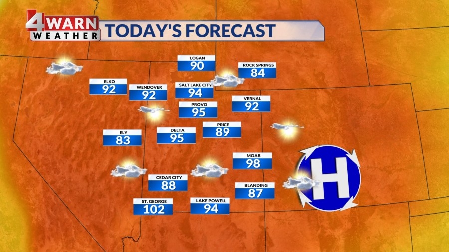 Warm, sunny, weather with pop-up mountain showers possible