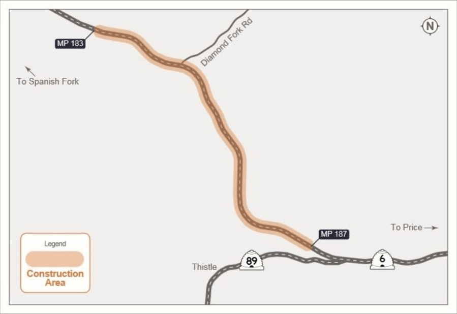 Safety project on US-6 will close lanes in Spanish Fork Canyon until December