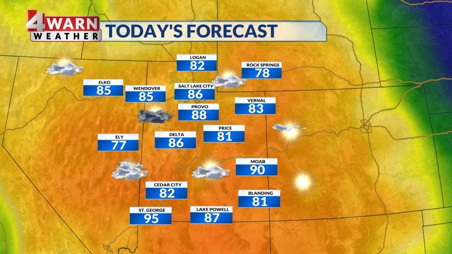Sun cloud mix with a few spotty afternoon showers possible