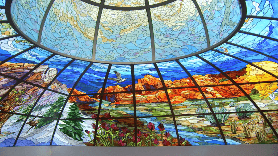 14,700 piece stained glass mural crowns Utah's newest capitol building