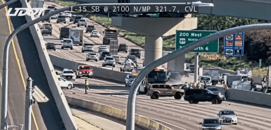 4-car crash involving UTA bus stalls I-15 traffic near Farmington