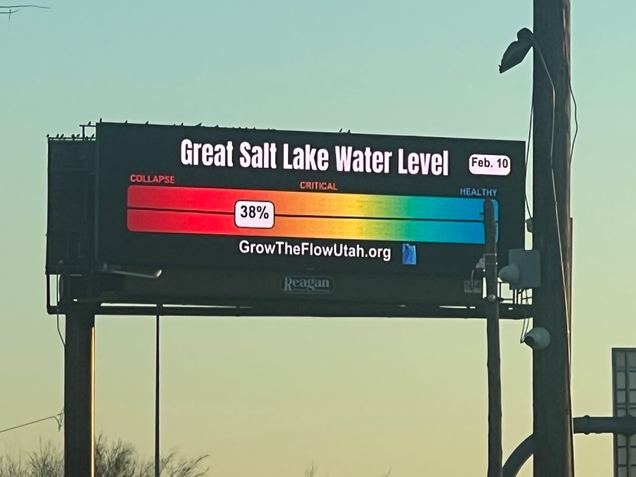 Billboards across Salt Lake valley show alarming health of Great Salt Lake
