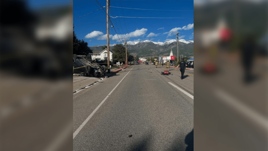 Car crashes into power poles, knocks out power in Layton for nearly 1K people