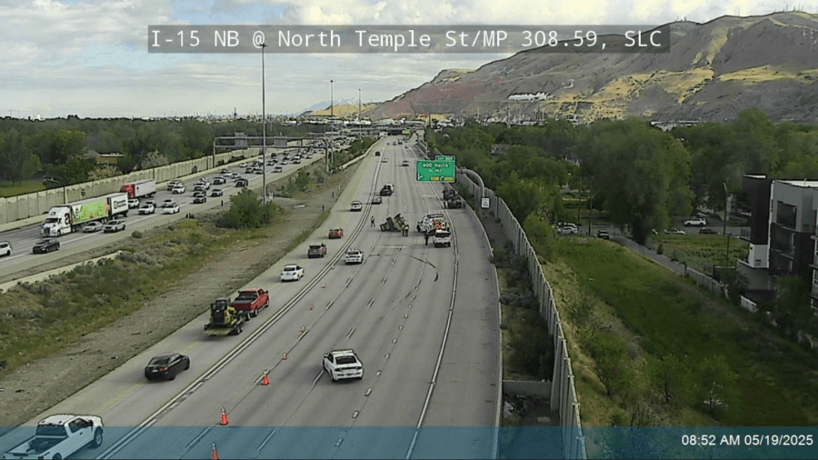 Four lanes blocked by crash on I-15 in Salt Lake City