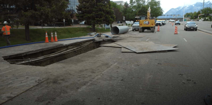 TRAFFIC ALERT: UDOT working to repair sinkhole off I-15 in Sandy