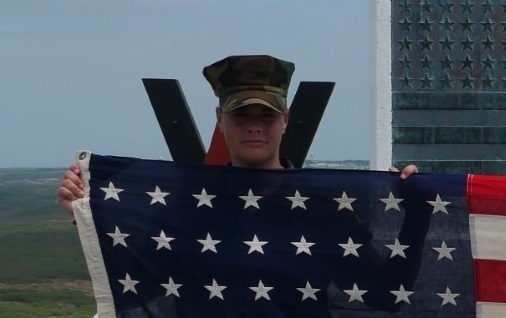 Groesbeck teen escorts, honors WWII Marines at Iwo Jima