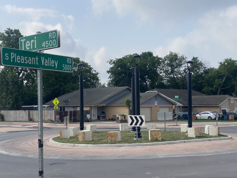 Roundabout opens in Dove Springs area, bike lanes up next