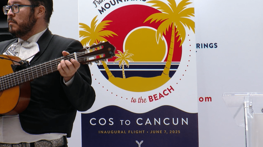 Springs Airport celebrates as first international flight to Cancún takes off