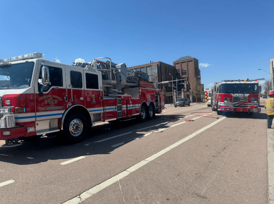 CSFD working to free trapped person in downtown accident