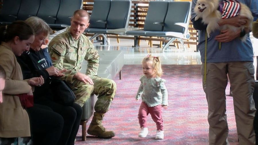 Air Force Reservists welcomed home from deployment Tuesday