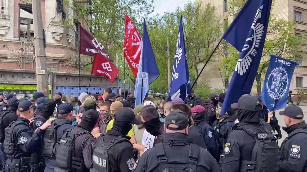 Police clashes with far-right protesters at LGBTQ+ film festival in Kyiv