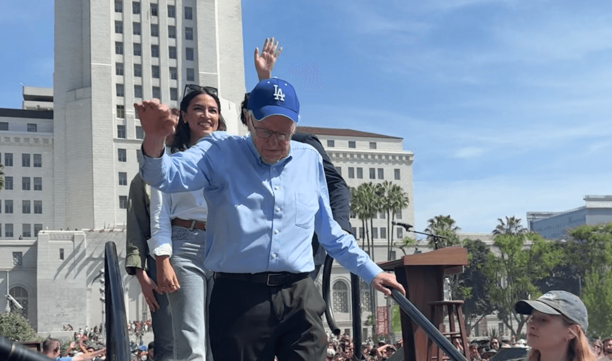 Bernie Sanders, AOC Headline Massive Rally in Downtown L.A.