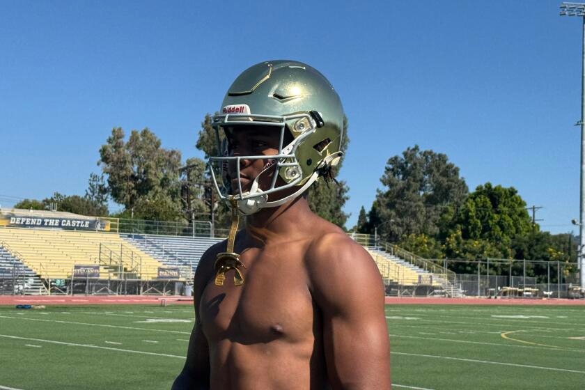 Receiver Luc Weaver of Sherman Oaks Notre Dame is rising fast