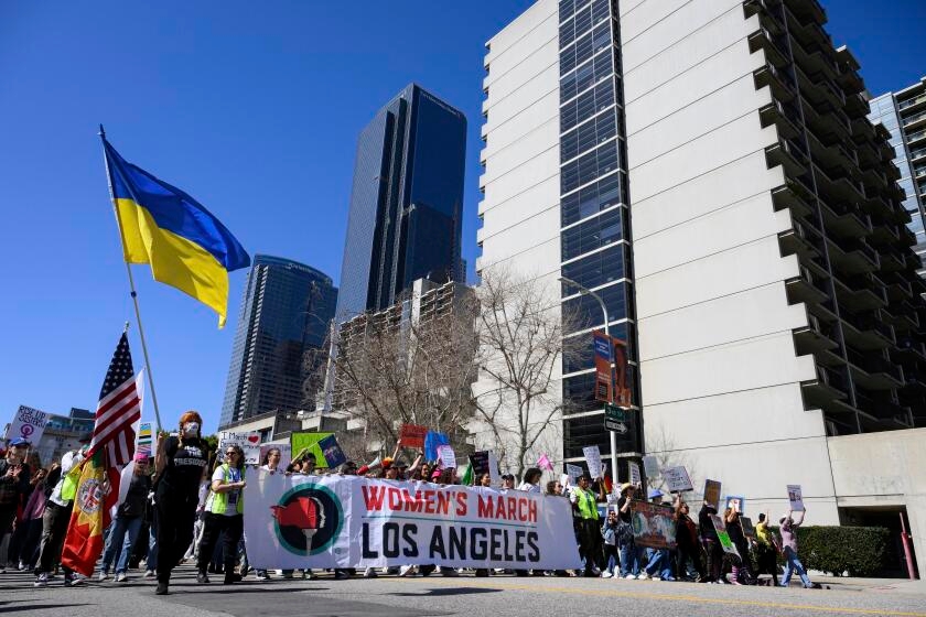 Thousands attend women's march in downtown Los Angeles