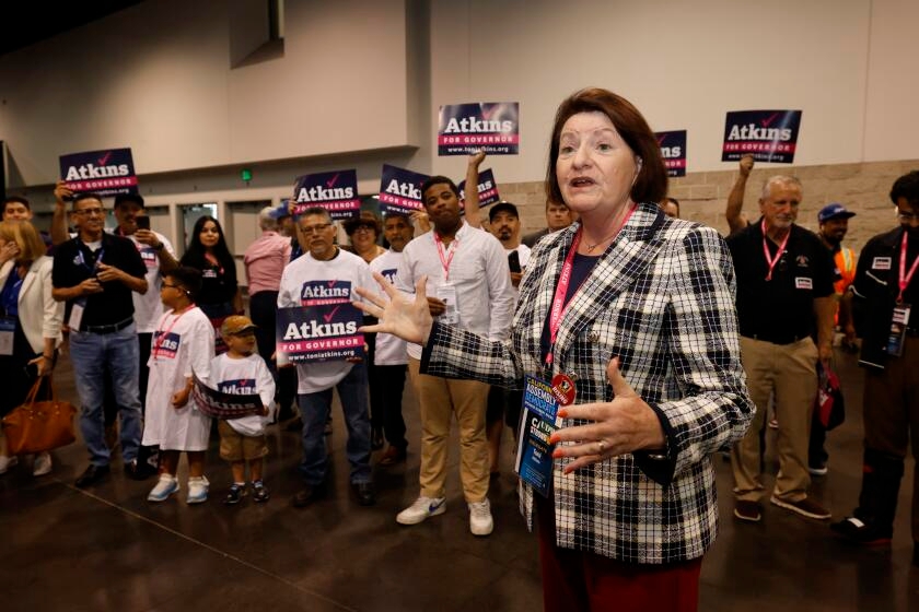 With Harris on the sideline, top Democratic candidates for California governor woo party loyalists