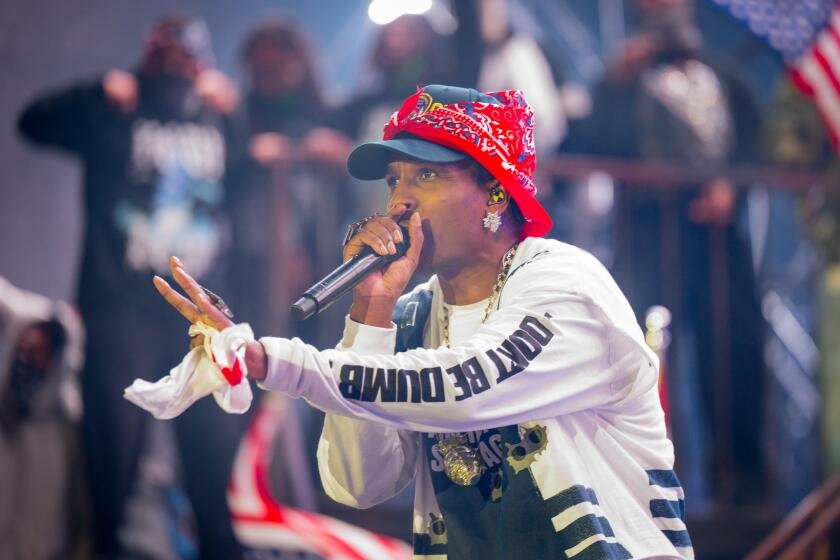 ASAP Rocky returns to the stage — via helicopter — at Rolling Loud California