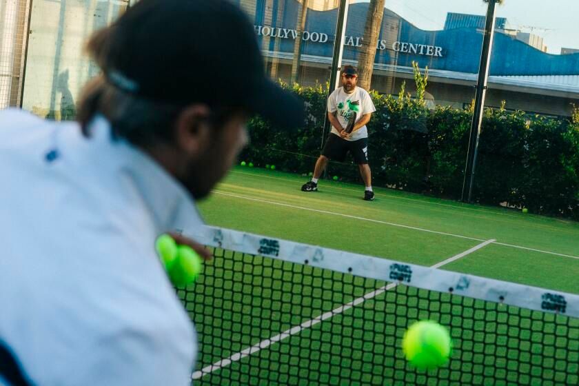 Pickleball too easy? There's a new racquet sport bouncing onto the courts of L.A.