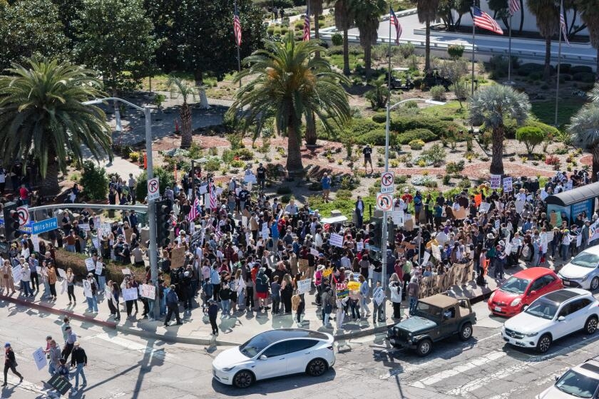 'What would Albert do?': Scientists from UCLA, USC protest Trump's policy changes