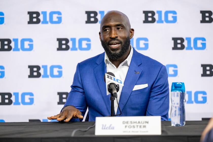 A year after stumbling at Big Ten media days, UCLA's DeShaun Foster is poised and confident