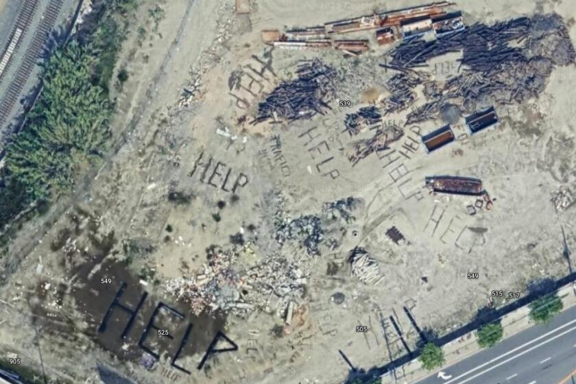 Satellite images of the words 'help,' 'trafico' near L.A. railroad go viral