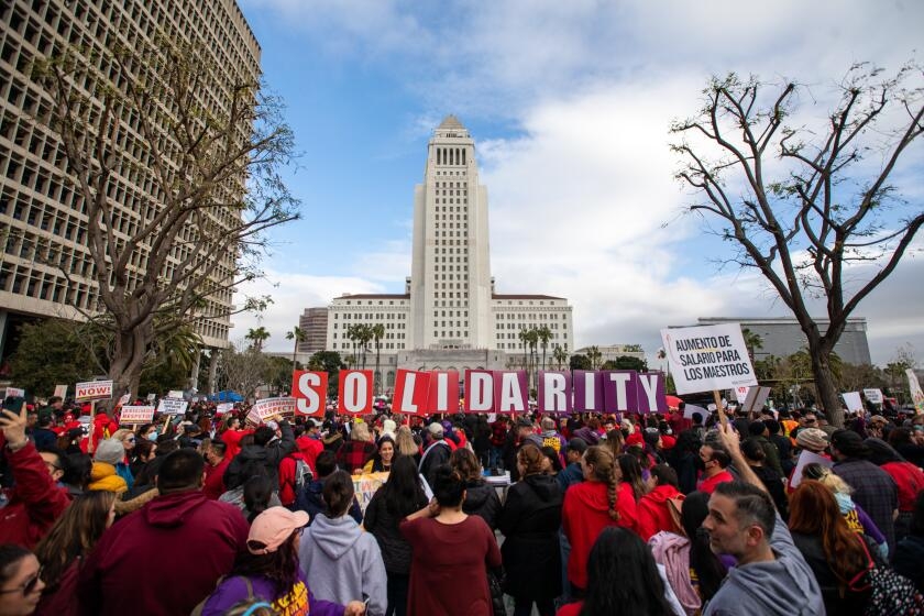 L.A. teachers union pursues big salary hike and bold ideals in opposition to Trump agenda