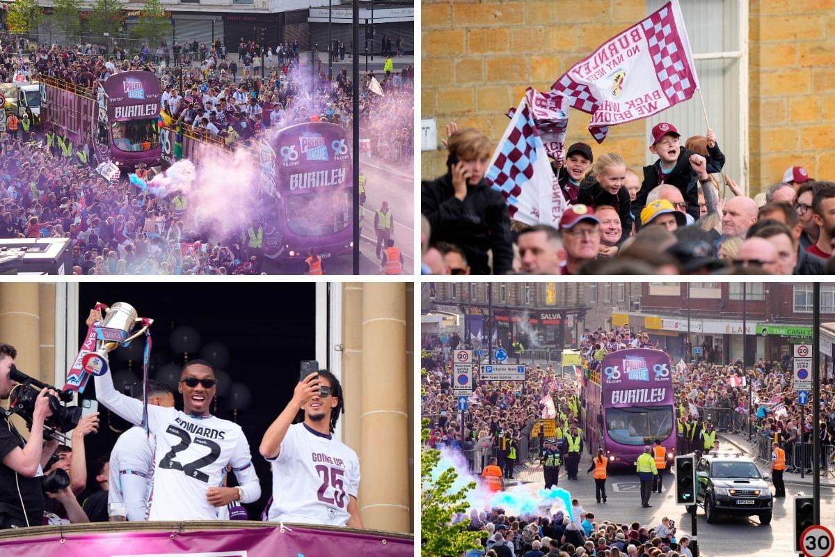 Pictures: Thousands of football fans line streets for open-top bus parade