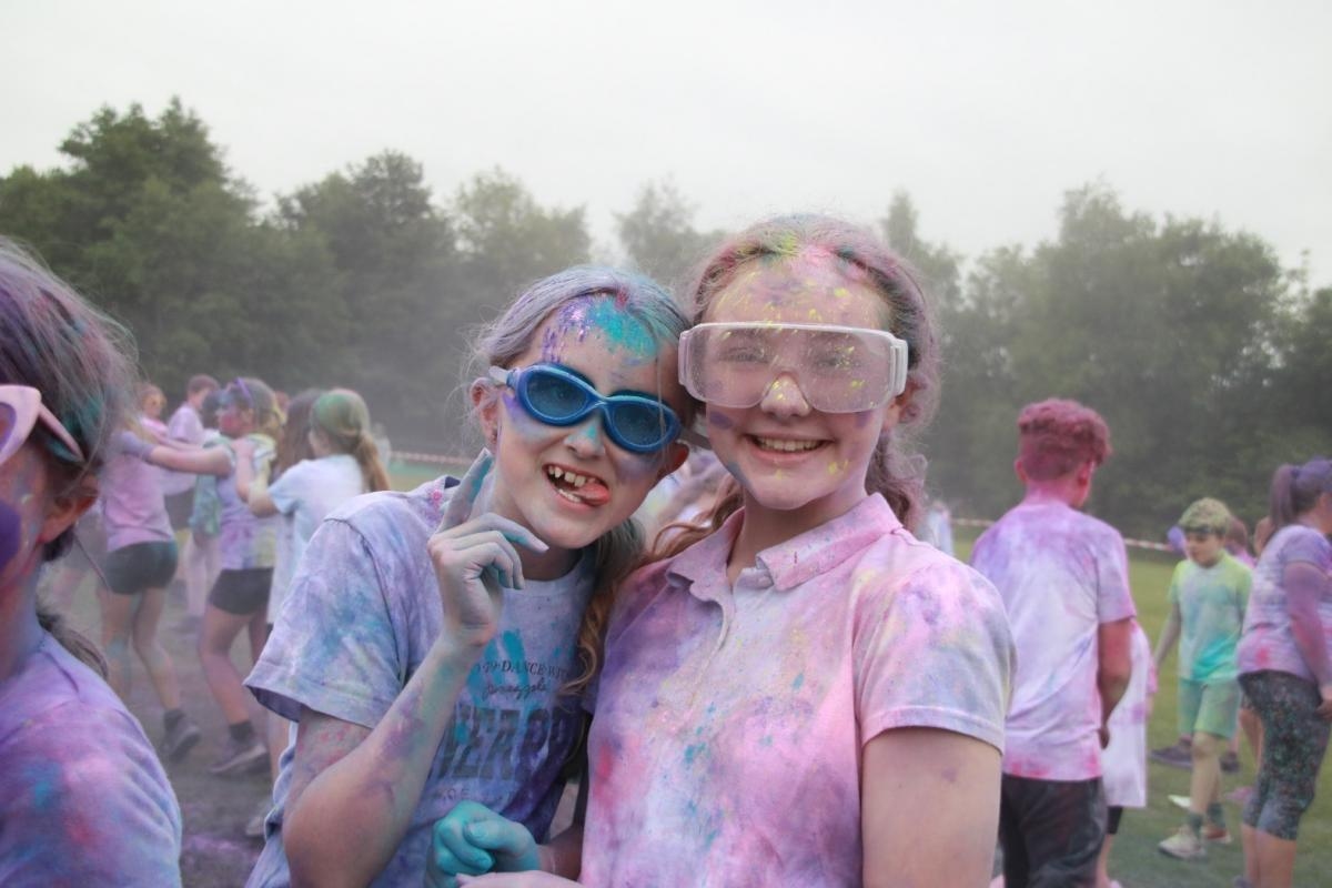 Pupils showered in powder paint at end-of-year celebration