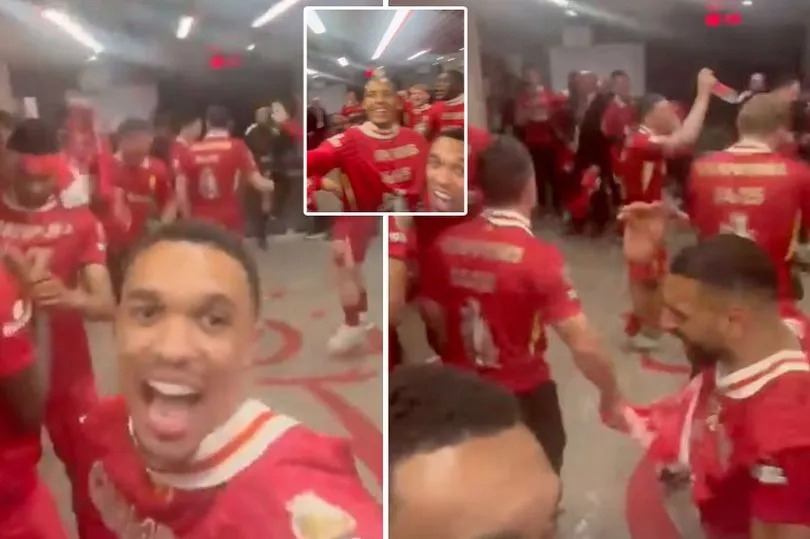 Inside Liverpool locker room celebrations as Alexander-Arnold leads song and Nunez sends message