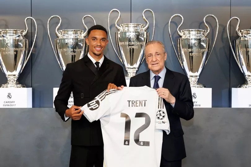 Trent Alexander-Arnold joined by girlfriend as he reveals new name on Real Madrid jersey