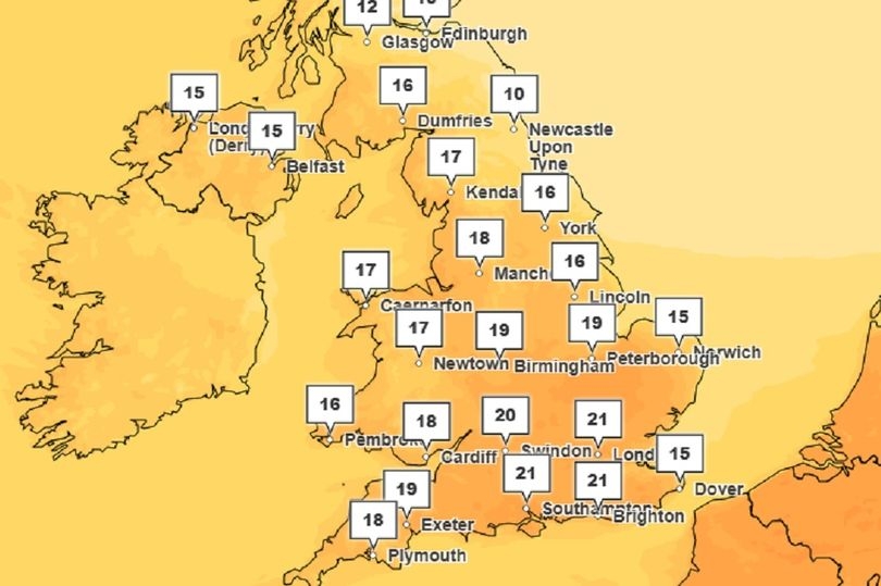 Met Office weather map shows how hot it will be in Greater Manchester today