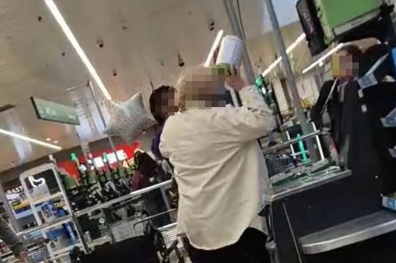 Unexpected chaos in the bagging area during Greater Manchester Morrisons mayhem