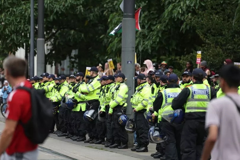 Protesters take over city centre streets with tense scenes as rival demos held