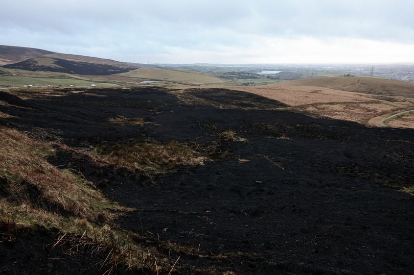 Dramatic images show aftermath of devastating fire on Greater Manchester moor