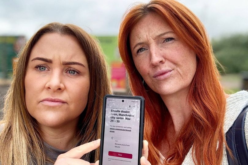 Mates outraged as Airbnb host rejects Manchester booking because they're from Wales