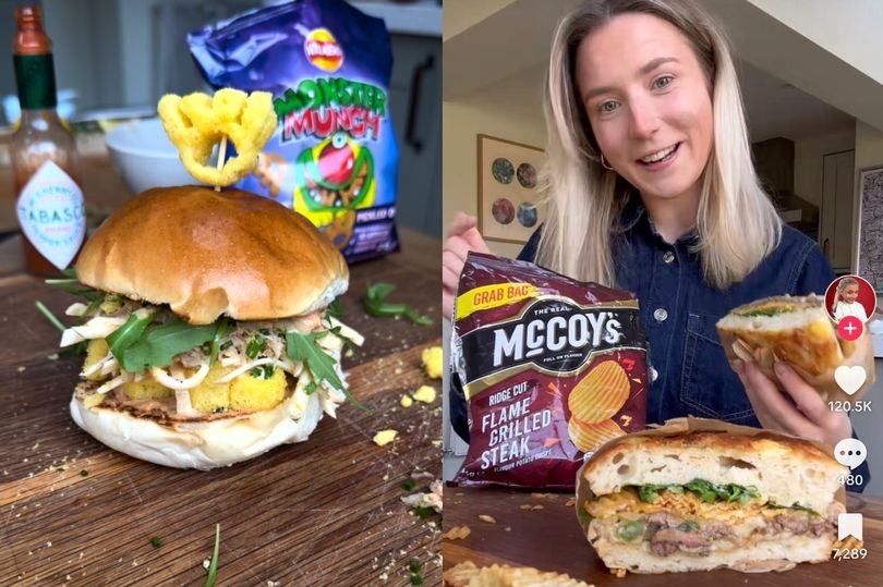 The TikTok star turning Monster Munch, Frazzles and Scampi Fries into gourmet sandwiches