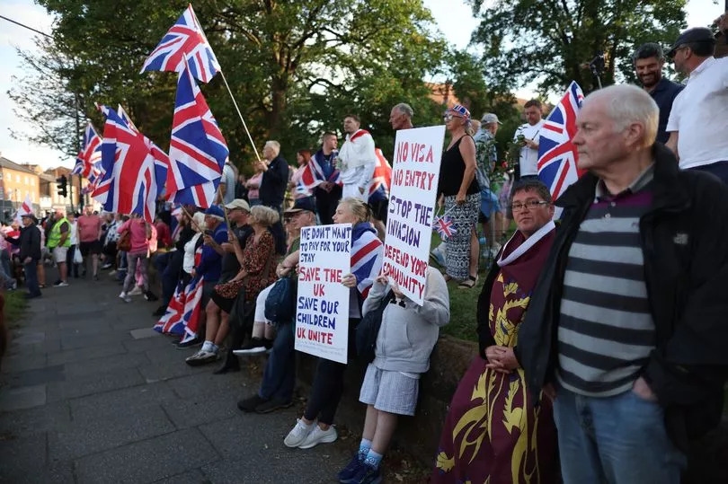 Warning over 'agitators' after rival protests clash outside Altrincham asylum seeker hotel