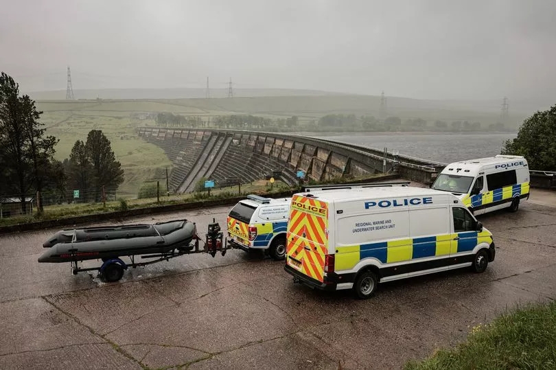 Latest images from major search operation after girl 'falls into reservoir' near Greater Manchester