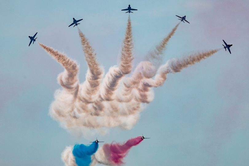 What time to see the Red Arrows near Greater Manchester on Sunday