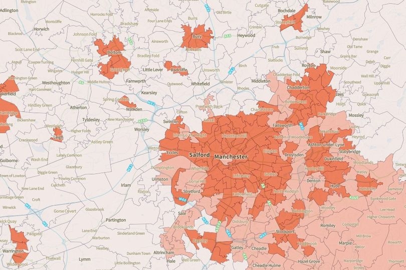 The Greater Manchester areas most at risk from 'dangerous' heatwaves