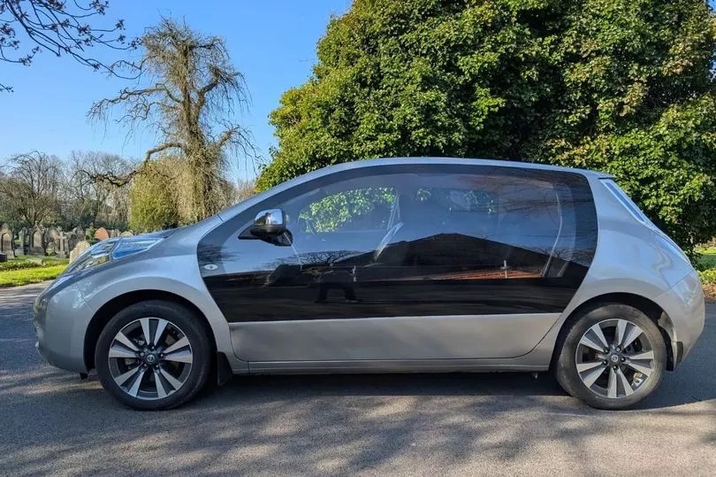 Greater Manchester car dealership is selling £12,500 Nissan Leaf as an 'eco-friendly' hearse