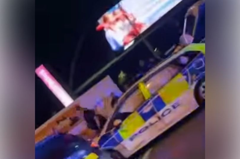 GMP car involved in smash at busy roundabout