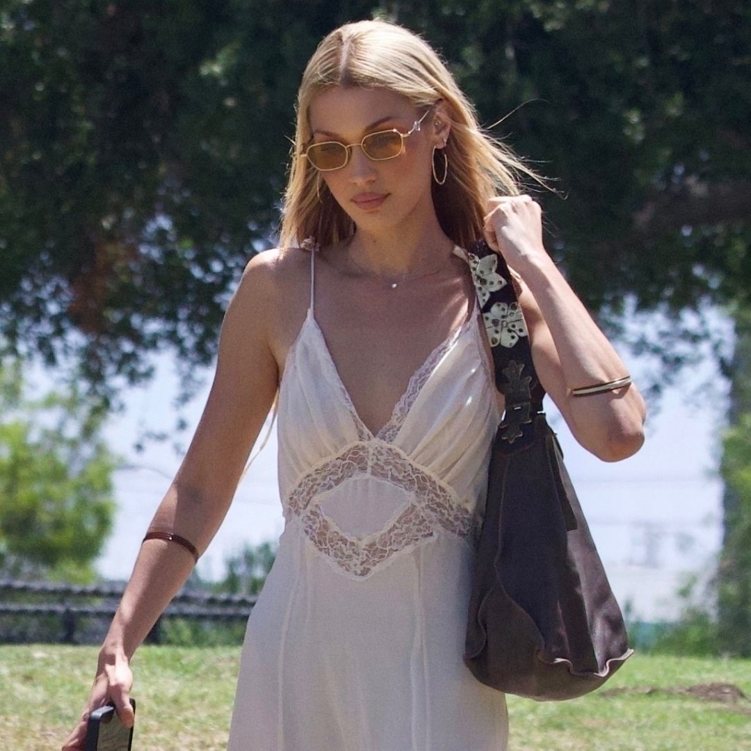 Bella Hadid's $150 Lacy White Dress Proves She's Not Loosening the Reigns On Her Horse Girl Era Bella Hadid's Horse Girl Era Heads Down a Retro Road With a Lacy Little White Dress and Cowboy BootsBella Hadid's $150 Lacy White Dress Signals She's Mango's Newest Muse