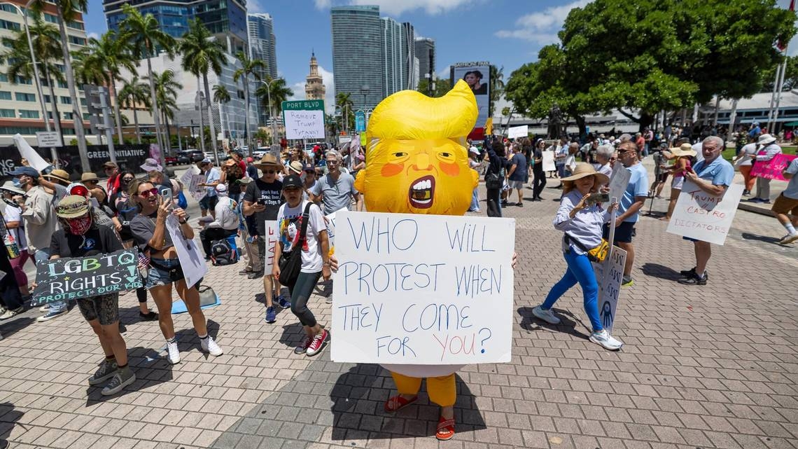 ‘Tyrannical downslope': Anti-Trump protests continue to draw large crowds in Miami