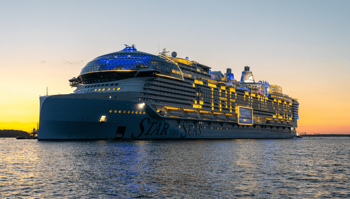 New world's biggest cruise ship makes Florida debut as it sets sail. Take a look
