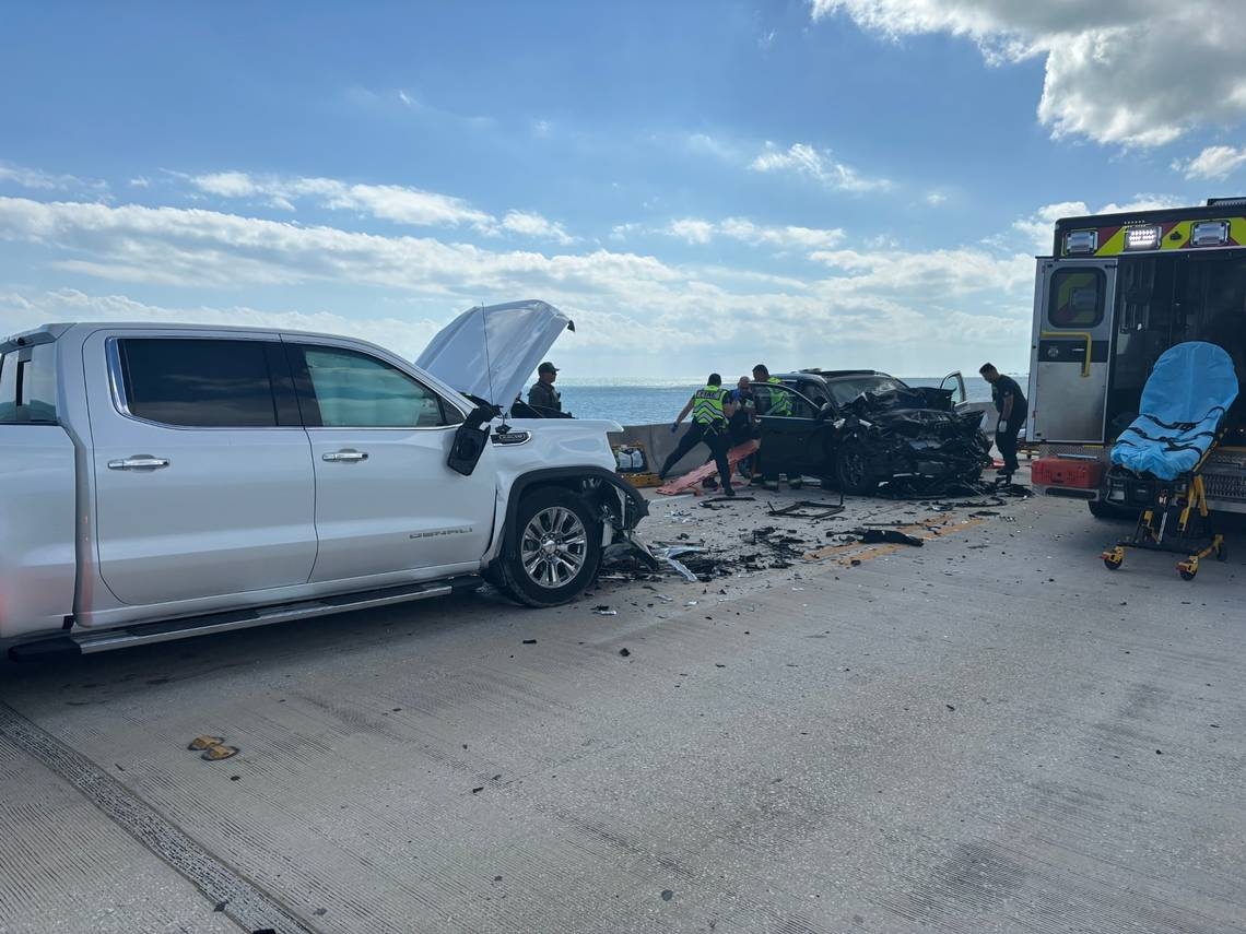 Three airlifted after head-on crash on Seven Mile Bridge in Florida Keys, sheriff says
