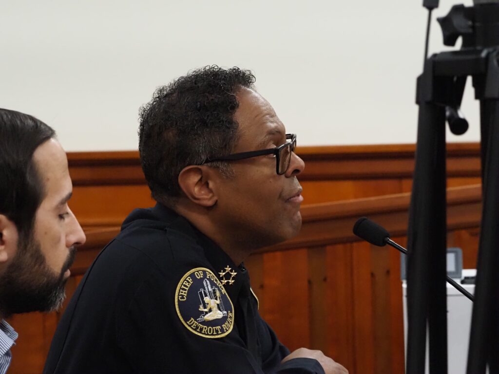 Police officials applaud lawmakers as they progress public safety and violence prevention package