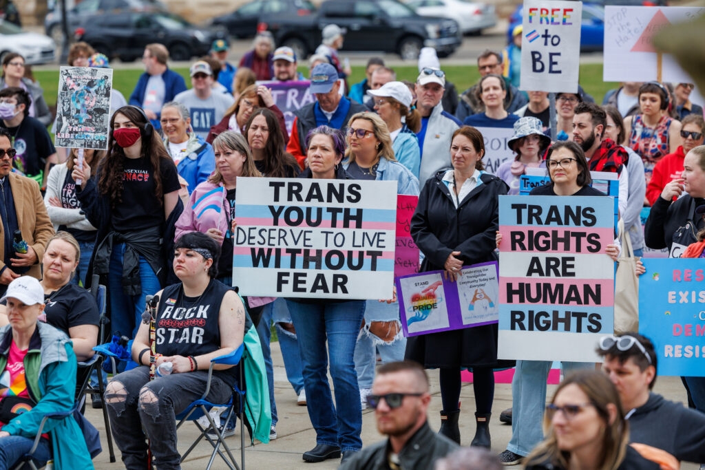 Hundreds rally at Michigan Capitol for Transgender Day of Visibility